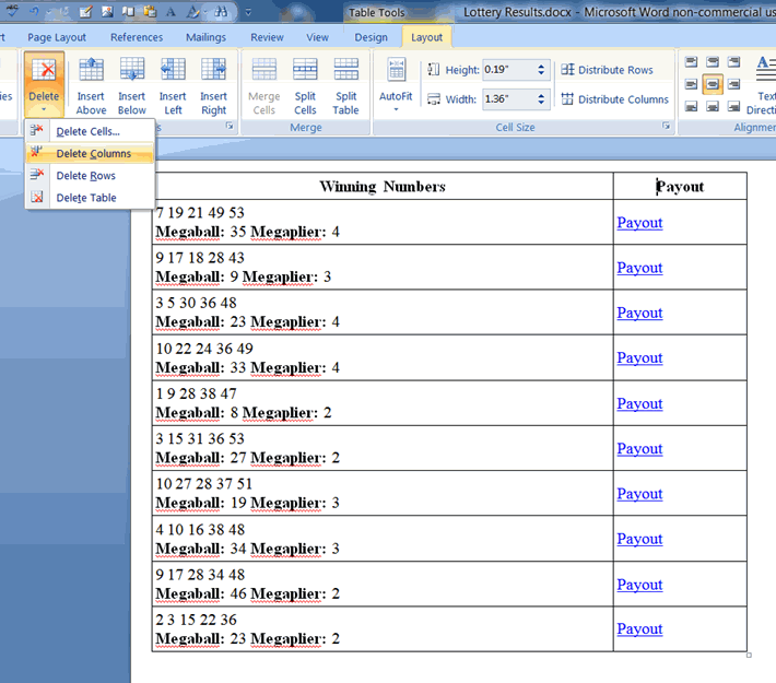 Delete the dates of the lotto results or draws in the lottery software.