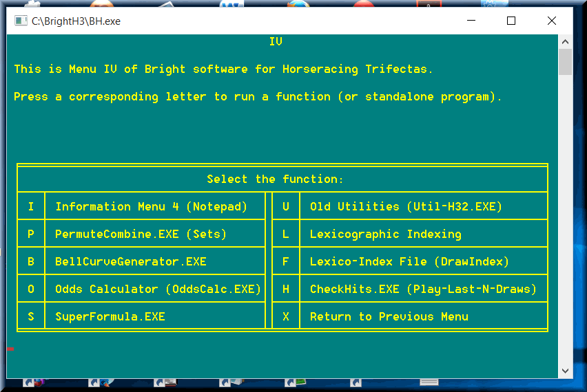 Horses software generates all types of sets, including boxed trifectas, straight triactor.