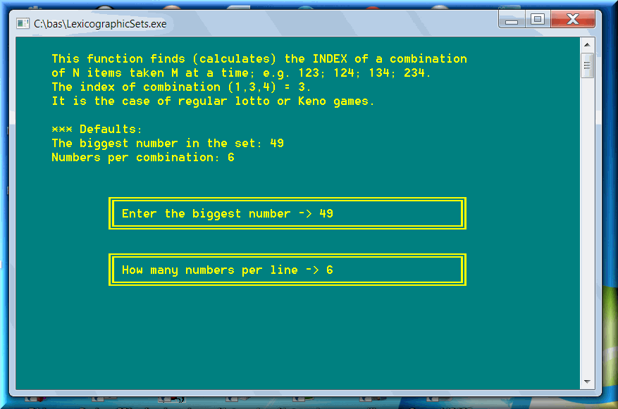 The first lexicographical algorithm finds the rank for a given combination, permutation.