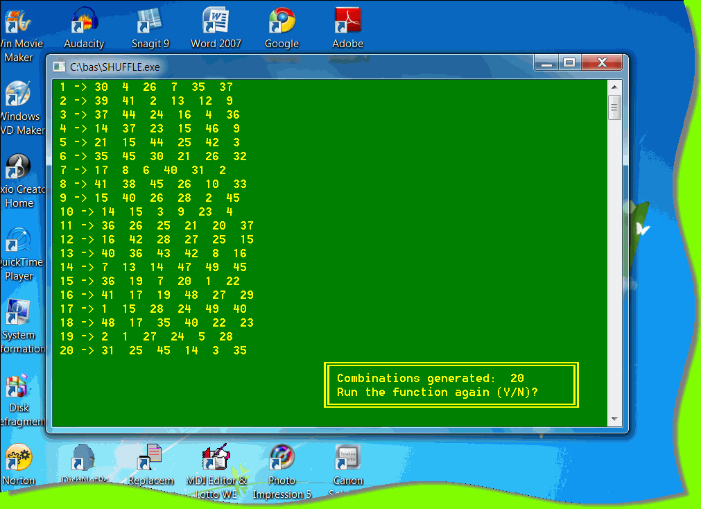 Computer software random numbers tend to be like real-life lottery drawings.