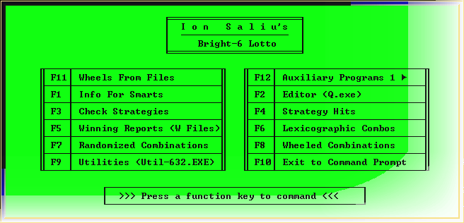 Lotto software help screen #1.